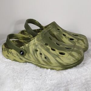 Crane Green Tie Dye Croc-like Shoes